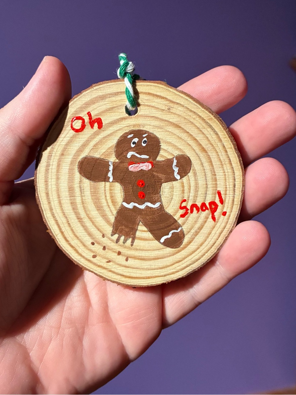 Angry Gingerbread Painted Ornament - Picture 2 of 2